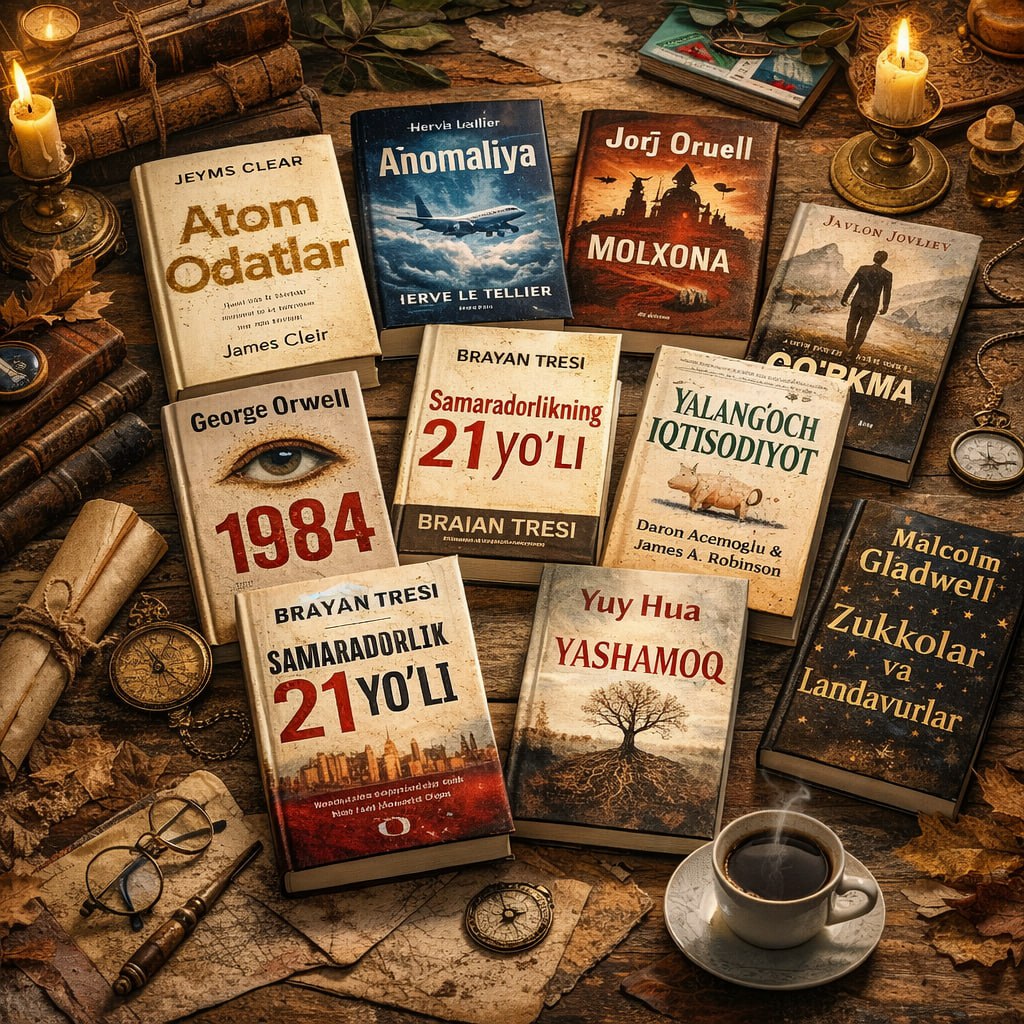 2025-yil O‘zbekistonda eng ko‘p sotilgan va o‘qilgan 10 ta kitob: